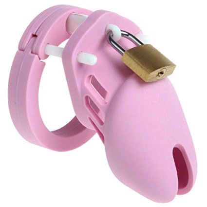 FeiGu Silicone Chastity Cage Device for Male Penis Exercise Sex Toys Fetish Erotic 4(short,pink)