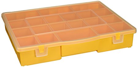 Stack-On SB-18 17 Compartment Parts Storage Organizer Box with Removable Dividers, Yellow
