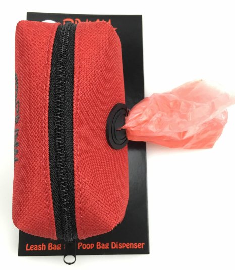 Dog Poop Bag Holder by Primal Pet Gear - Convenient Plastic Bag Dispenser - Free Roll of 20 Poop Bags, Lightweight - Fits Any Dog Leash - Easy and Responsible Dog Walk