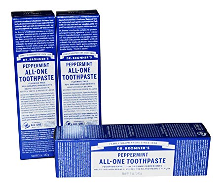 Dr Bronner's Peppermint All-One Toothpaste Pack of 3