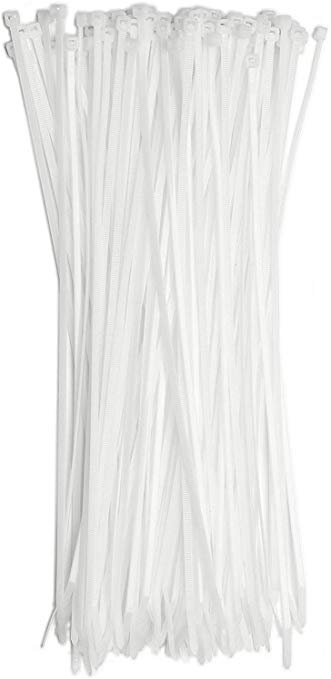 11" White 50lb (1,000 Pack) Zip Ties, Choose Size/Color, By Bolt Dropper