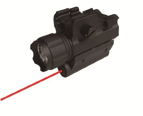 HiLight 400 lumen Strobe Pistol Flashlight & Red Laser Combo with Weaver Mount