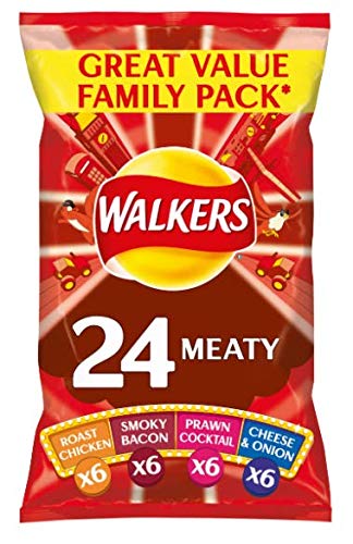 Walkers Meaty Variety Crisps 25g x - 22 per pack (1.21lbs)