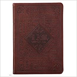 Christian Art Gifts Brown Faux Leather Journal | Names Of God Exodus 34:6 Bible Verse | Flexcover Inspirational Notebook w/Ribbon Marker and Lined Pages, 6 x 8.5 Inches