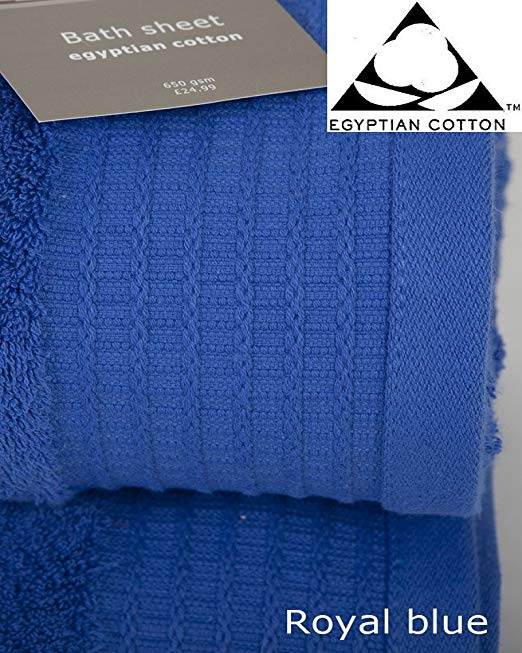 Viceroybedding Extra Absorbent Quick Dry Large Towel 100% Pure Egyptian Cotton 650gsm Bathroom Bath Towel Spa Gym Sauna Multipurpose Collection ROYAL BLUE (Jumbo Bath Sheet 180cm x 100cm)