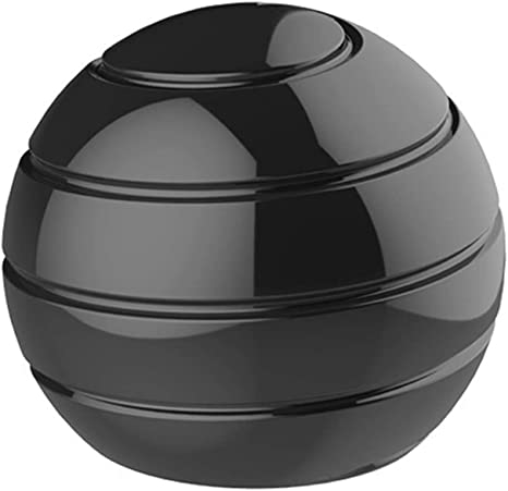 Kinetic Desk Toys,Full Body Optical Illusion Spinner Ball,Gifts for Men,Women,Kids 1.5” Size (Black)