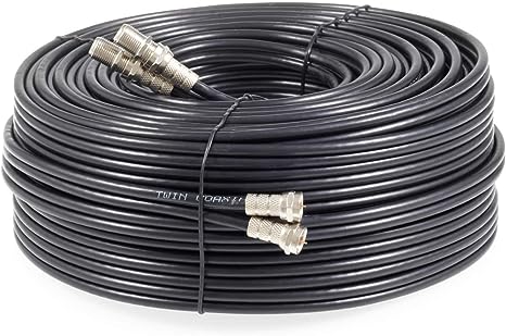 SSL Satellites Satellite Shotgun Coax Cable Extension Kit with Fitted F Connectors for Sky HD and Freesat - Black (20 Meter, Black) (30 Meter, Black)