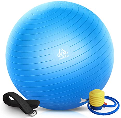 Forbidden Road Exercise Yoga Ball (4 Size, 4 Colors) 200 lbs Slip-Resistant Yoga Balance Stability Swiss Ball