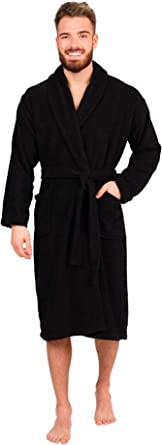 Adore Home Mens 100% Cotton Bathrobe Terry Towelling Shawl Collar Bath Robe Dressing Gown