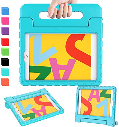 AVAWO iPad 10.2 Kids Case, ipad 7th Generation case, Light Weight Shock Proof Convertible Handle Stand Kids Friendly Case for iPad 10.2 inch 2019 Release and Air 3 - Turquoise