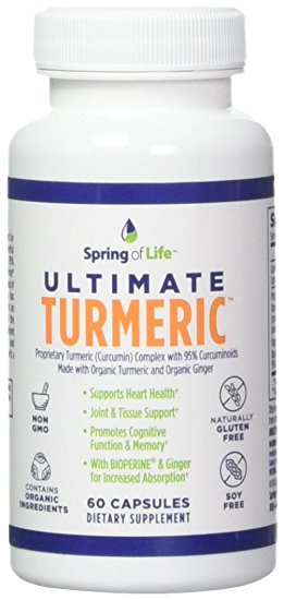 Spring of Life Ultimate Turmeric Curcumin with Bioperine 1500mg – With 95% Curcuminoids – Extra Strength Formula for Maximum Absorption, Joint Comfort & Mobility – Gluten Free - 60 Veggie Caps