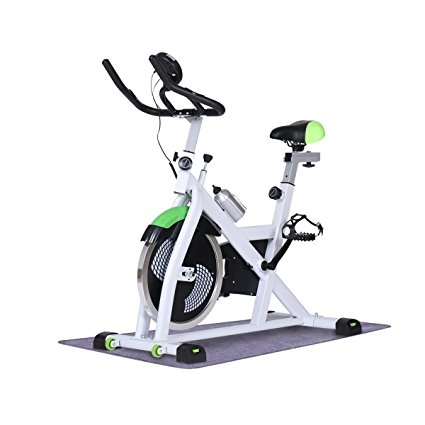 URSTAR Indoor Fitness Cycle Bike Spin Bike with Computer Monitor and Heart Pulse Sensors