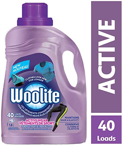 Woolite Active Wear, Laundry Detergent, 1.8 L, Keep Your Delicate Active Wear Look New Longer 1 Count, 40 loads