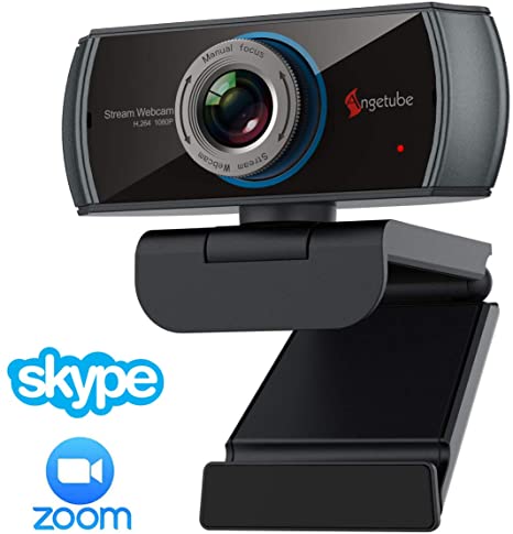 1080P Webcam for Streaming,Angetube 920 PC Web Camera Calling Video Recording Cam for Windows Mac Conferencing Gaming Xbox Skype OBS Twitch Xsplit GoReact with Microphone & 100-Degree View Angle