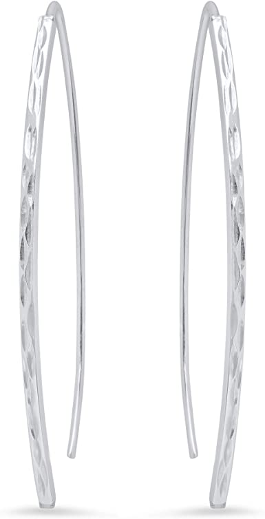 Sterling Silver Diamond Cut Threader Earrings