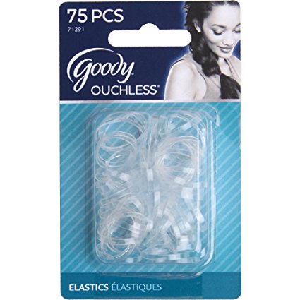 Goody Classics Elastic, Mini Polybands Crystal Clear, 75 Count