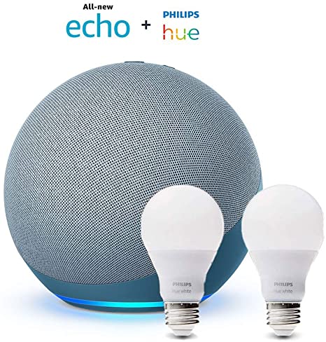 All-new Echo (4th Gen) - Twilight Blue - bundle with Philips Hue Bulbs (2-pack)