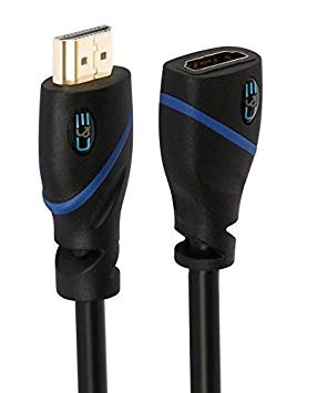 C&E High Speed HDMI Cable Supports Ethernet, 3D and Audio Return [Newest Standard], 1.5 Feet, CNE570143 HDMI Male to Female 1.5 Feet (Single Pack)