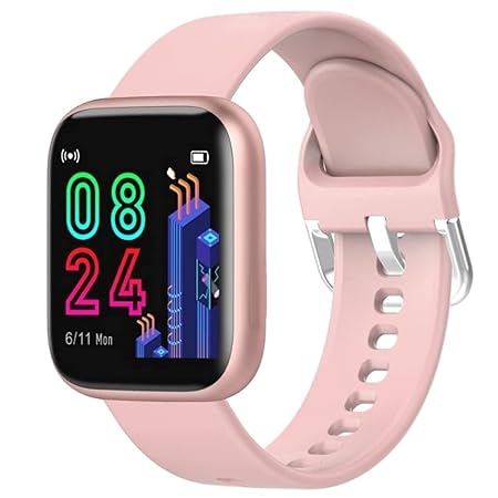 mi Smart Watch for Women Girls Kids Men Boys Y68 D20 Plus Bluetooth Fitness Activity Tracker Pink