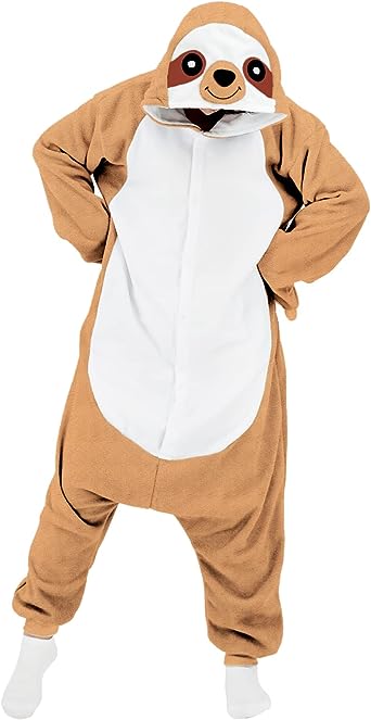 Adult Sloth Onesie Pajamas Cosplay Animal Homewear Sleepwear Jumpsuit Costume for Women Men