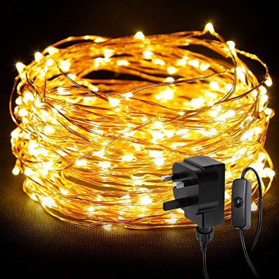 LE 20m 200 LED String Light Waterproof Copper Wire Fairy Starry Lights Firefly Lights Warm White Garden Patio Party Valentine's Day Wedding Christmas Tree Outdoor Decoration Bedroom