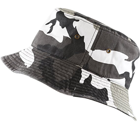 THE HAT DEPOT 300N Unisex 100% Cotton Packable Summer Travel Bucket Hat