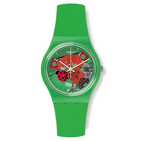 Swatch Women's Gent GG220 Green Silicone Swiss Quartz Watch