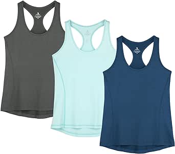 icyzone Women's Racerback Workout Athletic Running Tank Tops (Pack of 3)