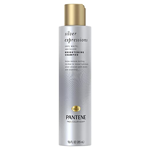 Pantene Silver Expressions Brightening Purple Shampoo, for Gray/Silver Dyed and Color Treated Hair, with Biotin and Vitamin E, 9.6 Fl Oz