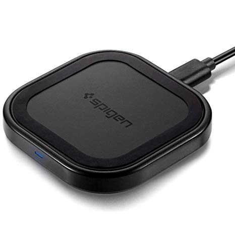 Spigen SteadiBoost Compact I Fast Wireless Charger [7.5/10W] [IP Technology] Wireless Charging Pad for iPhone and Galaxy [Pixel and Huawei Not Recommended]