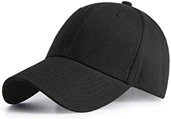 HGDGears Plain Baseball Cap Snapback for Men and Women - Classic 6 Panel Adjustable Sport Casual Sun Visor Hat