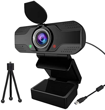 HD Webcam 1080P with Built-in Microphones, USB Plug and Play Computer Video Camera for Video Calling, Recording, Conferencing, Gaming,Compatible with Windows Mac Android Chrome Linux