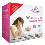 Washable Nursing Pads by BabyVoice Luxury Soft Bamboo 8 Pack  Practical Laundry Bag  Thank You Bonus Reusable Bra Pads For Your Sensitive Breast Stop Leaking Enjoy Breastfeeding large off white