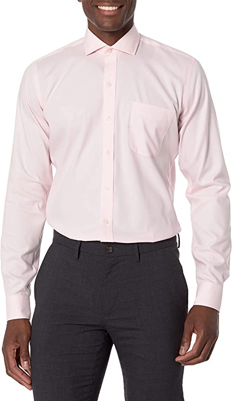 Buttoned Down Men's Slim-Fit Supima Cotton Non-Iron Cutaway-Collar Pinpoint Dress Shirt