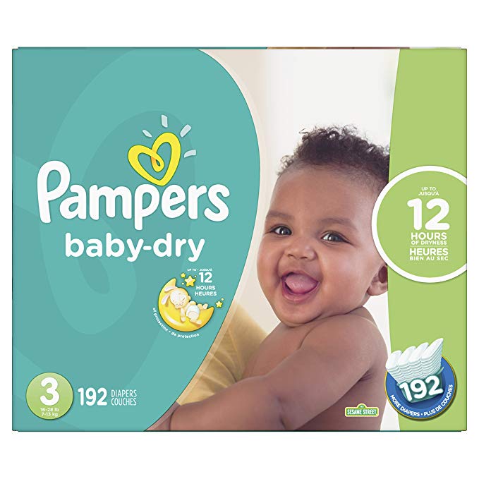 Pampers Diapers Size 3, Baby Dry Disposable Baby Diapers, 192 Count, Economy Pack Plus