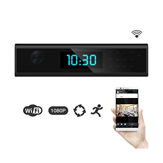 1920x1080 HD WIFI Hidden Spy Camera Clock Night Vision 1080P Wireless Covert Nanny Cam Support Android/iOS Phone View Video Monitor Recording for Home Security Motion Dection