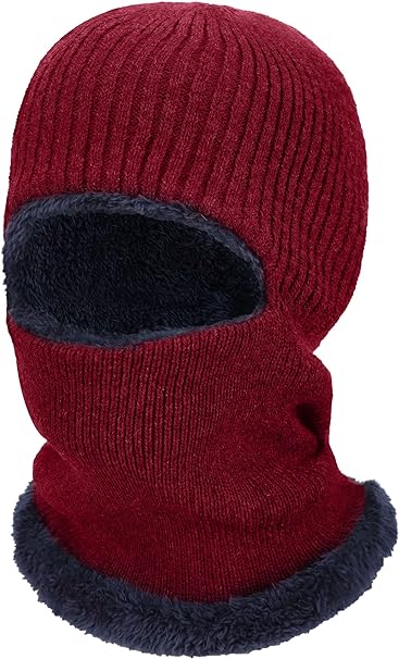 Balaclava Knitted Warmer Windproof Hat Covering Face for Men Women Fleece Outdoor Sports