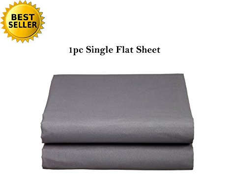 Elegant Comfort® Luxury Ultra Soft Single Flat Sheet High Quality Special Treatment Construction King, Gray