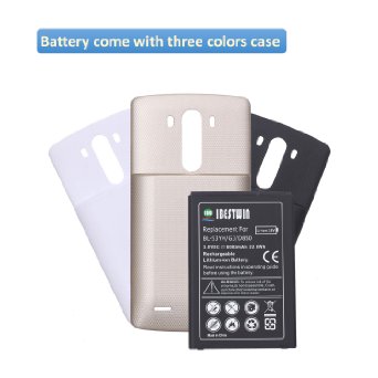 IBESTWIN 6000mah Extended Battery With 3 Back Cover Cases Battery Replacement For LGG3G3 6000 mAh