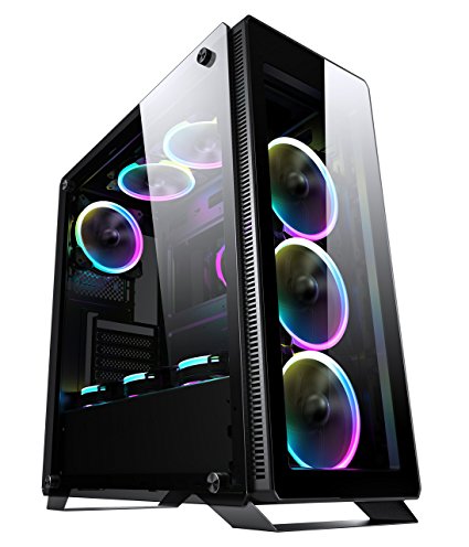Sahara P35 RGB tempered glasses gaming ATX case with 4 x Turbo Pirate 12cm True RGB case fans. Watercooling (top 120mm, 140mm, 240mm, 280mm; front 120mm,140mm,240mm, rear 120mm), Supports 370mm length VGA card and 170mm height CPU