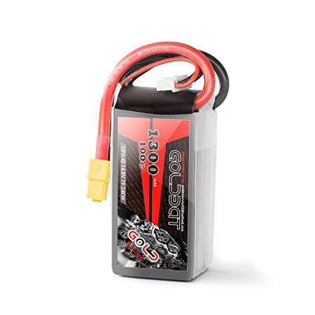 GOLDBAT 14.8V 1300mAh 100C 4S High Power Battery Packs with XT60 Connectors for RC Cars, RC Truck, RC Airplane, RC Helicopter, RC Boat