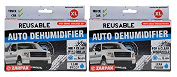 Zarpax LV-A300-US Dark Grey Reusable Car Auto Truck Van SUV and RV Dehumidifier with Smart Indicator (2 pack)