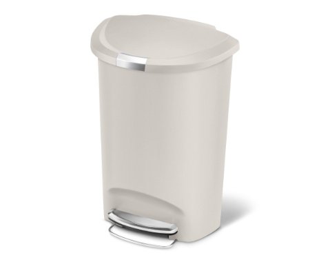 simplehuman Semi-Round Step Plastic Can 50 L Stone