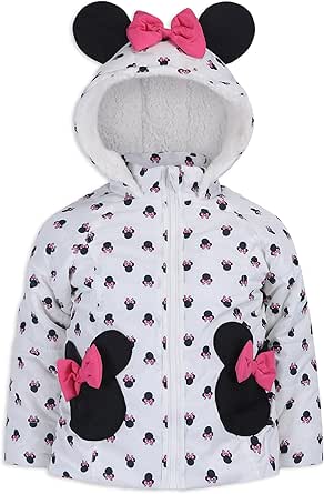 Disney Minnie Mouse Girls Jacket Puffer Coat for Toddlers and Little Kids