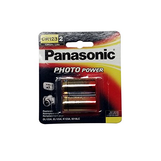 Panasonic CR-123APA/2B Photo Power CR123 Lithium Batteries, (Gold)