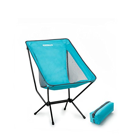 Sleep Revolution Compaclite Steel Portable Chair with Mesh Side Panels and Carry Bag, Deluxe - Bright Blue