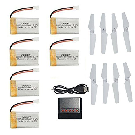 MKT Upgraded 3.7V Lio battery and 5 in 1 Charger for syma X5 X5C X5SC X5SW Drones (6 pcs Batteries and Charger)
