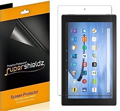 [3-Pack] Supershieldz- Anti-Bubble Clear Screen Protector for Fire HD 10 (10.1" Display - 2015 Released)   Lifetime Replacements Warranty