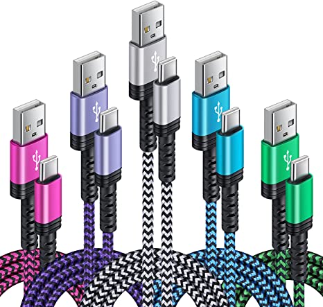Type C Charger Cable,[ 5 Pack, 3ft 3 ft 6ft 6ft 10 ft ], 3A Android Phone Cord Fast Charging for Samsung Galaxy A12, A13,A01, S22,S21 FE 5G,S20,S10 A20,A50,Z Flip 3,Z Fold 3,20
