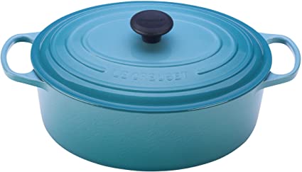 Le Creuset LS2502-2917 Signature Enameled Cast-Iron Oval French (Dutch) Oven, 5-Quart, Caribbean